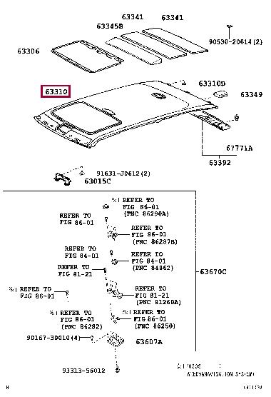 633106A181B0 Toyota Обшивка крыши