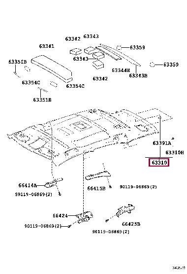 6331078040C0 Toyota Обшивка крыши