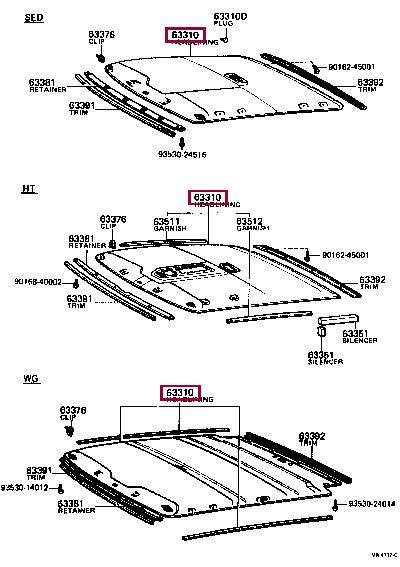 633109550503 Toyota Обшивка крыши