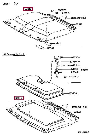 633111704104 Toyota Обшивка крыши