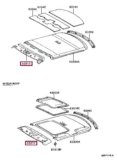 633113211004 Toyota Обшивка крыши