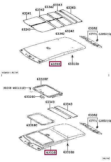 6331135140B1 Toyota Обшивка крыши