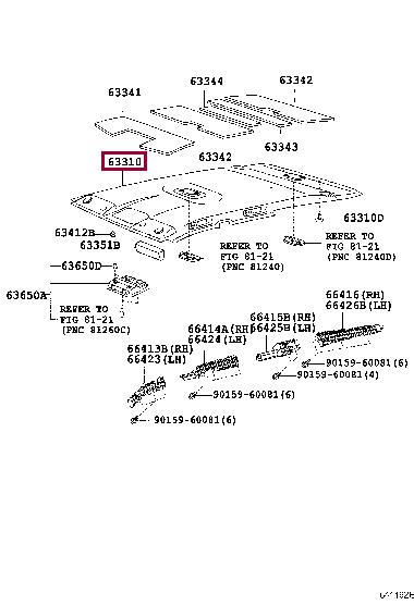 6331135360B0 Toyota Обшивка даху