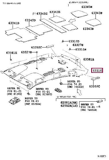 6331150320A0 Toyota Обшивка даху