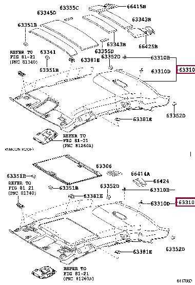 6331153130A1 Toyota Обшивка крыши