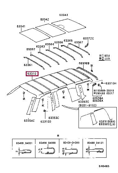 6331160260B0 Toyota Обшивка даху