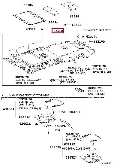 6331160540A1 Toyota Обшивка крыши