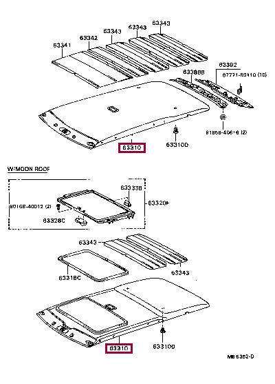 633118913204 Toyota Обшивка крыши