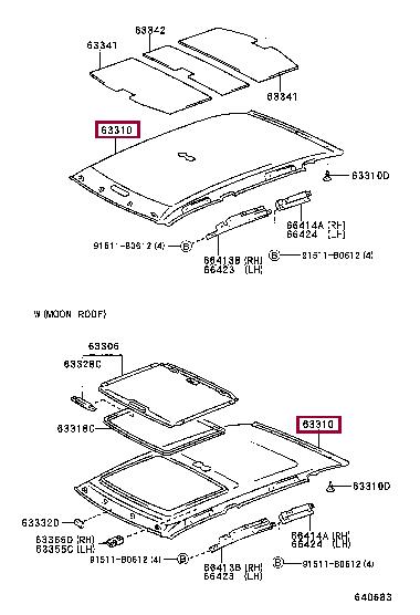 6331353030B0 Toyota Обшивка крыши