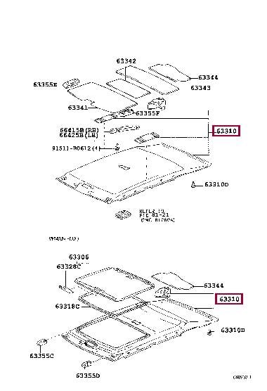 6331353130B0 Toyota Обшивка крыши