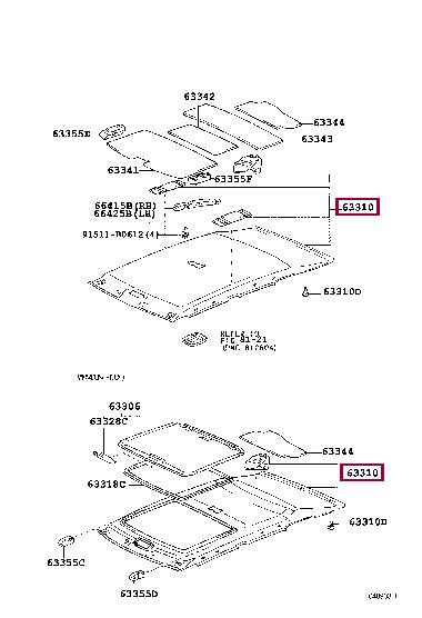 6331453130B0 Toyota Обшивка крыши