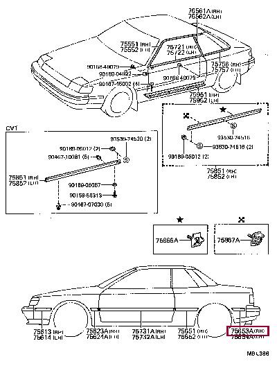 7565320160 Toyota Молдинг