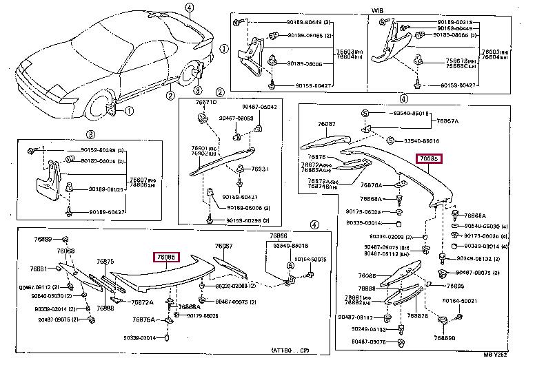 7608520907 Toyota Спойлер