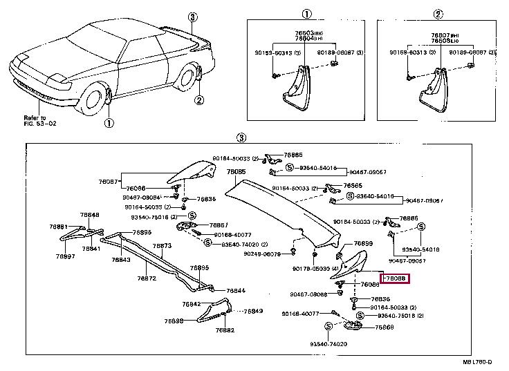 7608820907 Toyota Спойлер