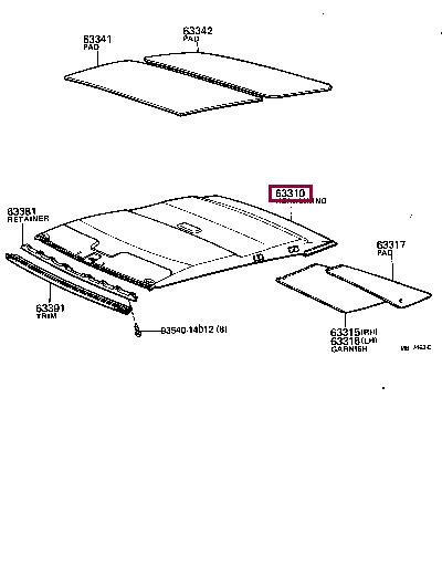 633101424204 Toyota Обшивка крыши