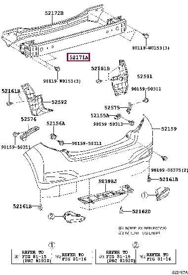 520230D080 Toyota Кронштейн бампера