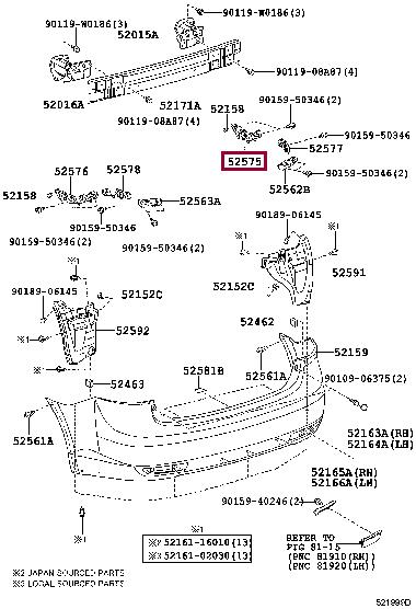 Toyota 52575-05041 Кронштейн бампера 5257505041: Отличная цена - Купить в Украине на EXIST.UA! 5257505041 Toyota Кронштейн бампера