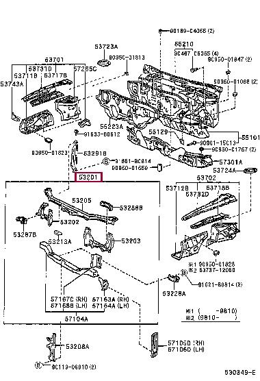 532011A170 Toyota Панель передняя