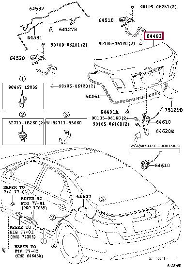 6440106380 Toyota Кришка багажника