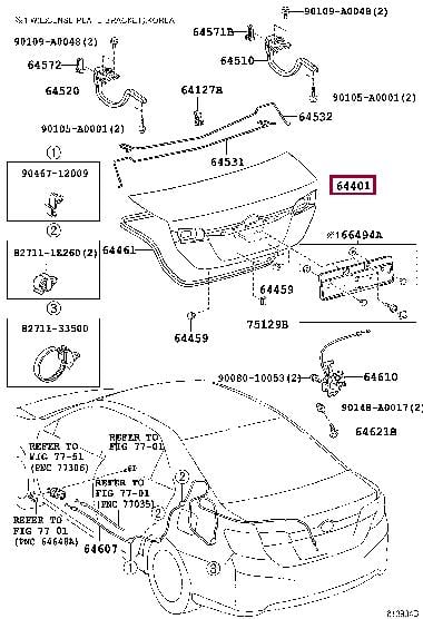 6440106620 Toyota Крышка багажника
