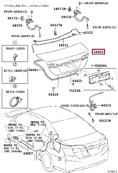 6440106A50 Toyota Кришка багажника