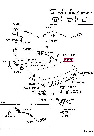 644012B360 Toyota Крышка багажника