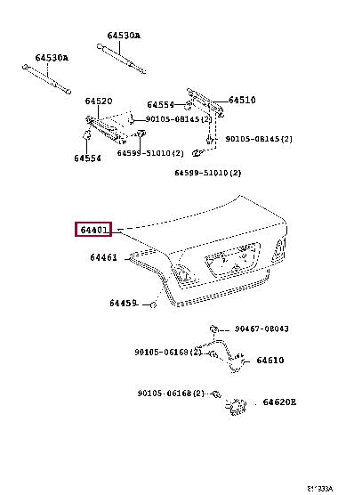 6440130A00 Toyota Крышка багажника