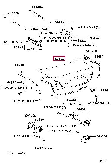 6440150240 Toyota Кришка багажника
