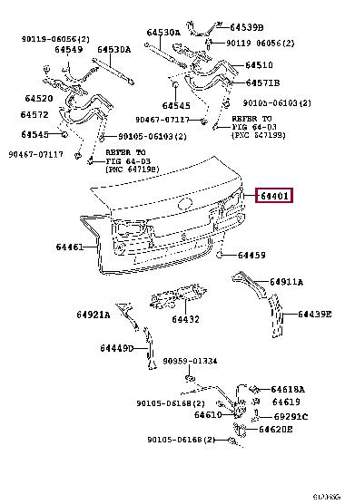 6440153132 Toyota Крышка багажника