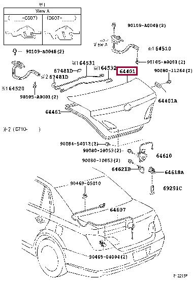 Toyota 64401-AC050 Кришка багажника 64401AC050: Купити в Україні - Добра ціна на EXIST.UA!