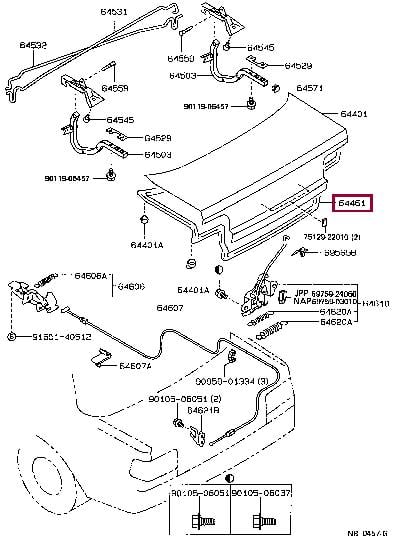 6446112350 Toyota Уплотнитель стекла
