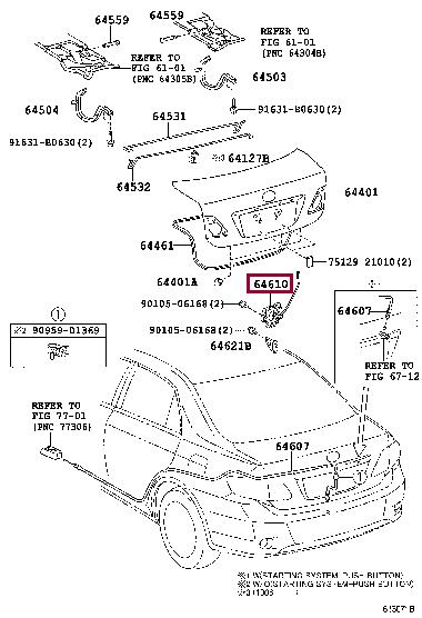 6461012440 Toyota Автозапчастина