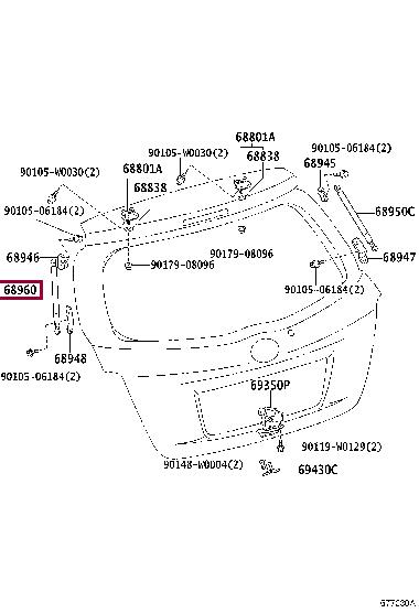 Toyota 68960-0W621 Амортизатор багажника 689600W621: Отличная цена - Купить в Украине на EXIST.UA! 689600W621 Toyota Амортизатор багажника