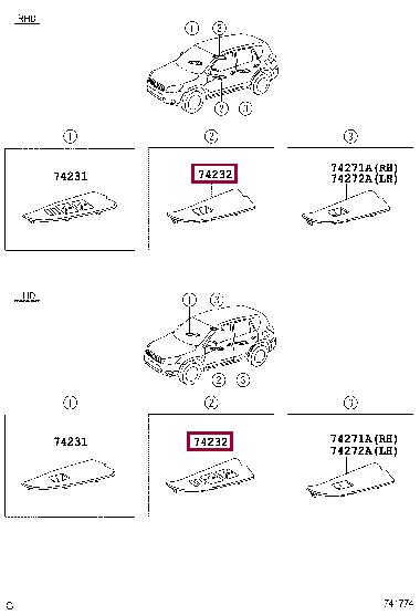 Панель Toyota 74232-42070-B0