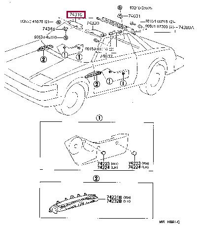 743101703103 Toyota Козырек солнцезащитный
