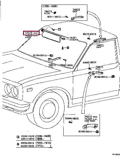 743108910403 Toyota Козырек солнцезащитный