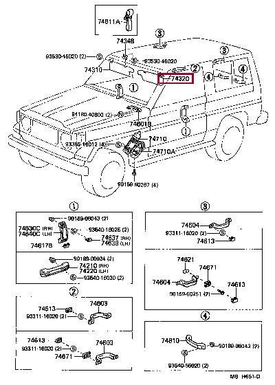 7432090K0408 Toyota Козырек солнцезащитный