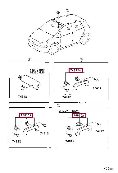 7461013011B0 Toyota Ручка