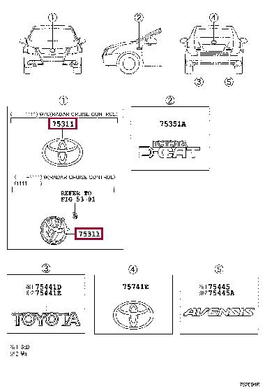 Эмблема Toyota 75301-05030
