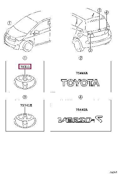 Емблема Toyota 75301-12400