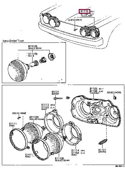 8111019056 Toyota Фара основная
