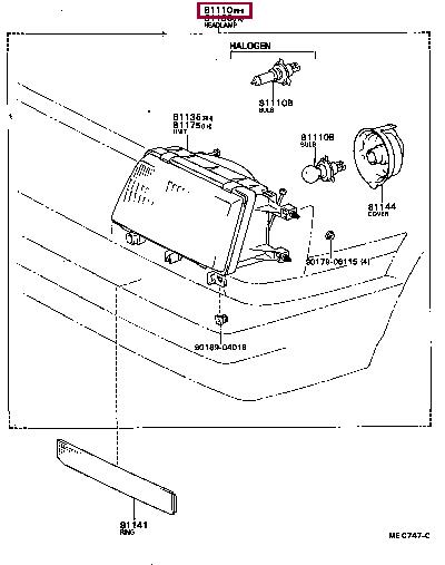 8111020781 Toyota Фара основна