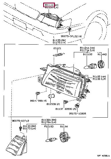 8111032250 Toyota Фара основна