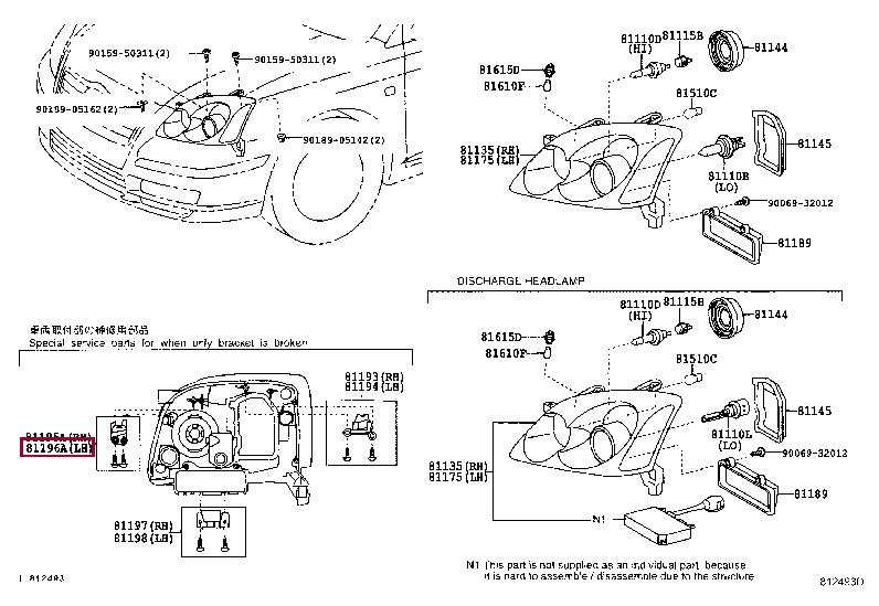 8119605010 Toyota Крепление фары
