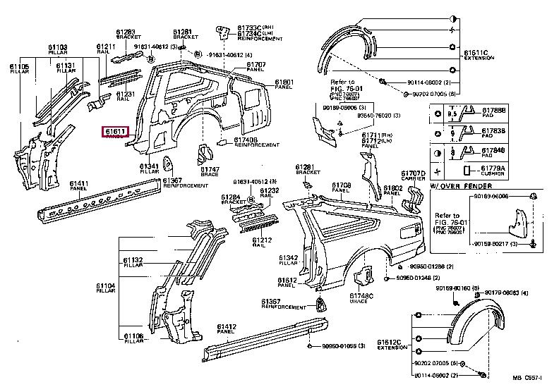 616011B300 Toyota Панель