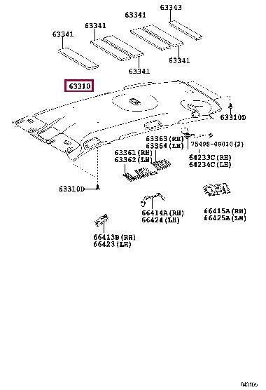 633100R010B0 Toyota Обшивка крыши
