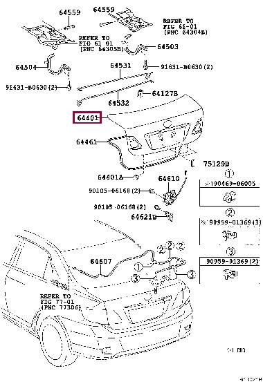6440112C10 Toyota Крышка багажника