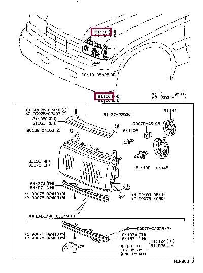 Toyota 81110-60415 Фара основна 8111060415: Приваблива ціна - Купити в Україні на EXIST.UA! 8111060415 Toyota Фара основна