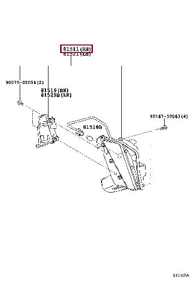 8151147070 Toyota Фонарь указателя поворота