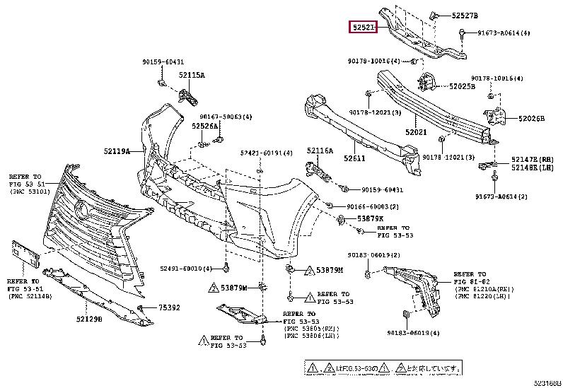 5252160180 Toyota Кронштейн бампера